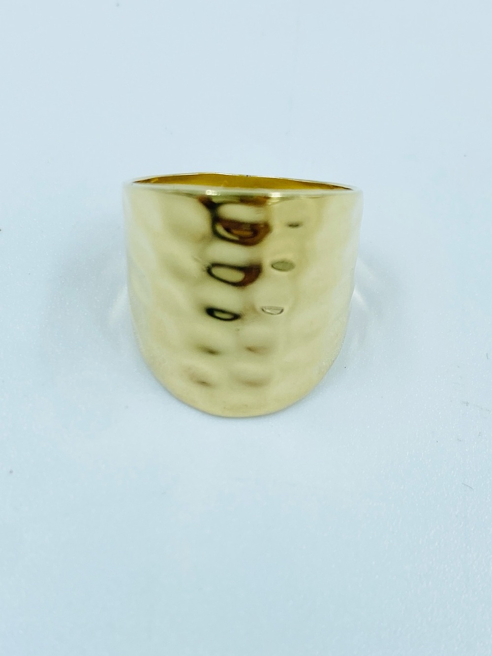 Vintage Sterling Silver 925 Seta Gold Plated Hammered Ring size 6 EUC